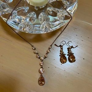 Givenchy Y style necklace and drop earrings
